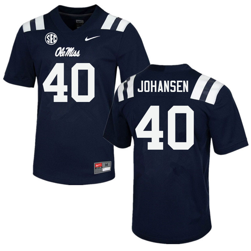 Ole Miss Rebels #40 Zach Johansen College Football Jerseys Sale-Navy